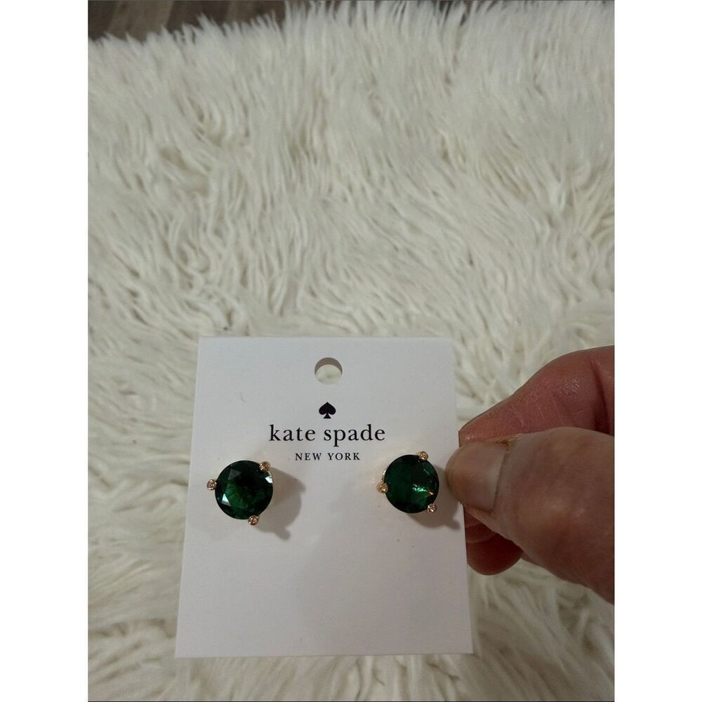 kate spade Gold-Tone Earrings with Green Stones